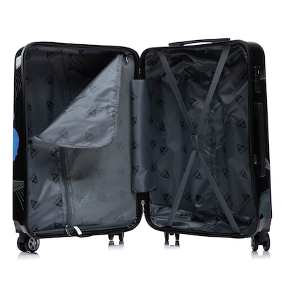 InUSA 28" Hardside Butterfly Suitcase, 4-Wheeled Spinner, TSA Checkpoint Friendly, Black Butterfly (IUAPC00L-BBU)