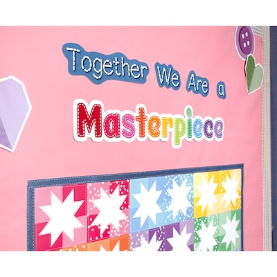 Carson Dellosa Crafty and Cool Together We Are a Masterpiece Motivational Bulletin Board Set, 54 Pieces/Set (110599)
