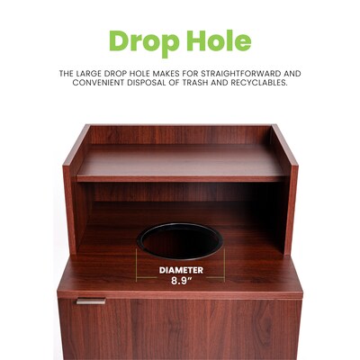 Alpine Industries Trash Can, 32 Gallon, Mahogany (ALP476-DH-MA)
