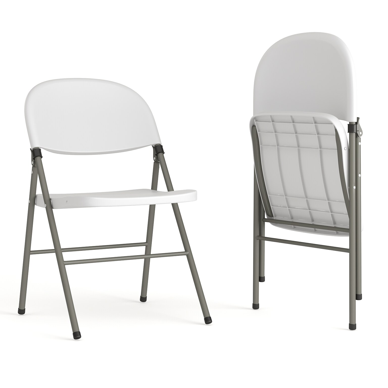 Flash Furniture HERCULES Series Plastic Folding Chair, White, 2/Pack (2DADYCD70WH)