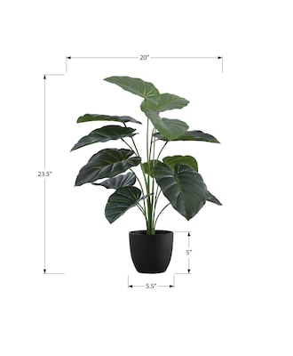Monarch Specialties Inc. 24" Artificial Alocasia Plant in Pot (I 9578)