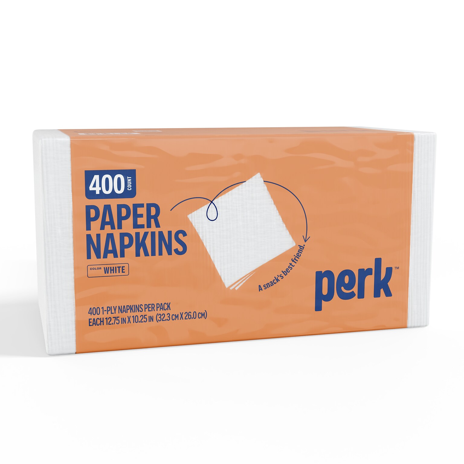 Perk™ Lunch Napkin, 1-ply, White, 400 Napkins/Pack (PK28584)