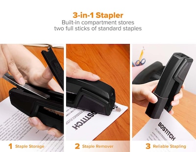 Bostitch Epic Desktop Stapler, 25-Sheet Capacity, Black (B777-BLK)
