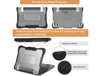 TechProtectus ShockProof 11.6" Laptop Case for Lenovo 500e/500w Gen 3 Chromebook, Shock-Absorbing, Black (TP-LN-500E3)
