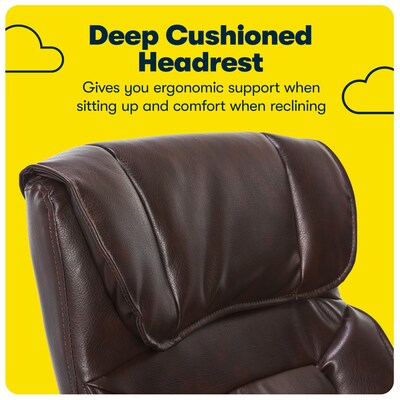 Serta Hannah I Ergonomic Bonded Leather Swivel Executive Chair, Biscuit (43670G)