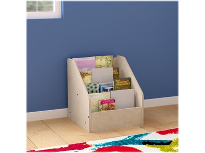 Flash Furniture Bright Beginnings 4-Section Book Display Unit, 19"H x 17.25"W x 17.25"D, Brown (MK-KE24305-GG)