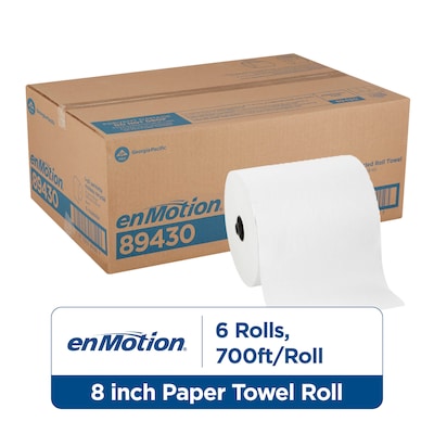 enmotion Recycled Recycled Hardwound Paper Towels, 1-ply, 700 ft./Roll, 6 Rolls/Carton (89430)