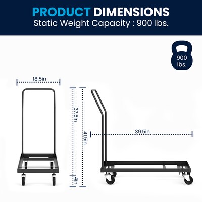 Flash Furniture Steel Folding Chair Dolly, Black
