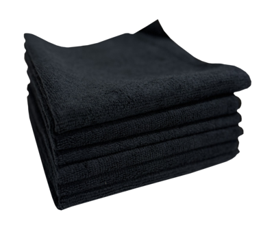 Petra A1 American Microfiber Cleaning Towels, 14 x 14, Black, 39 lbs., 300 Towels/Carton (HSKMIC-ELC)
