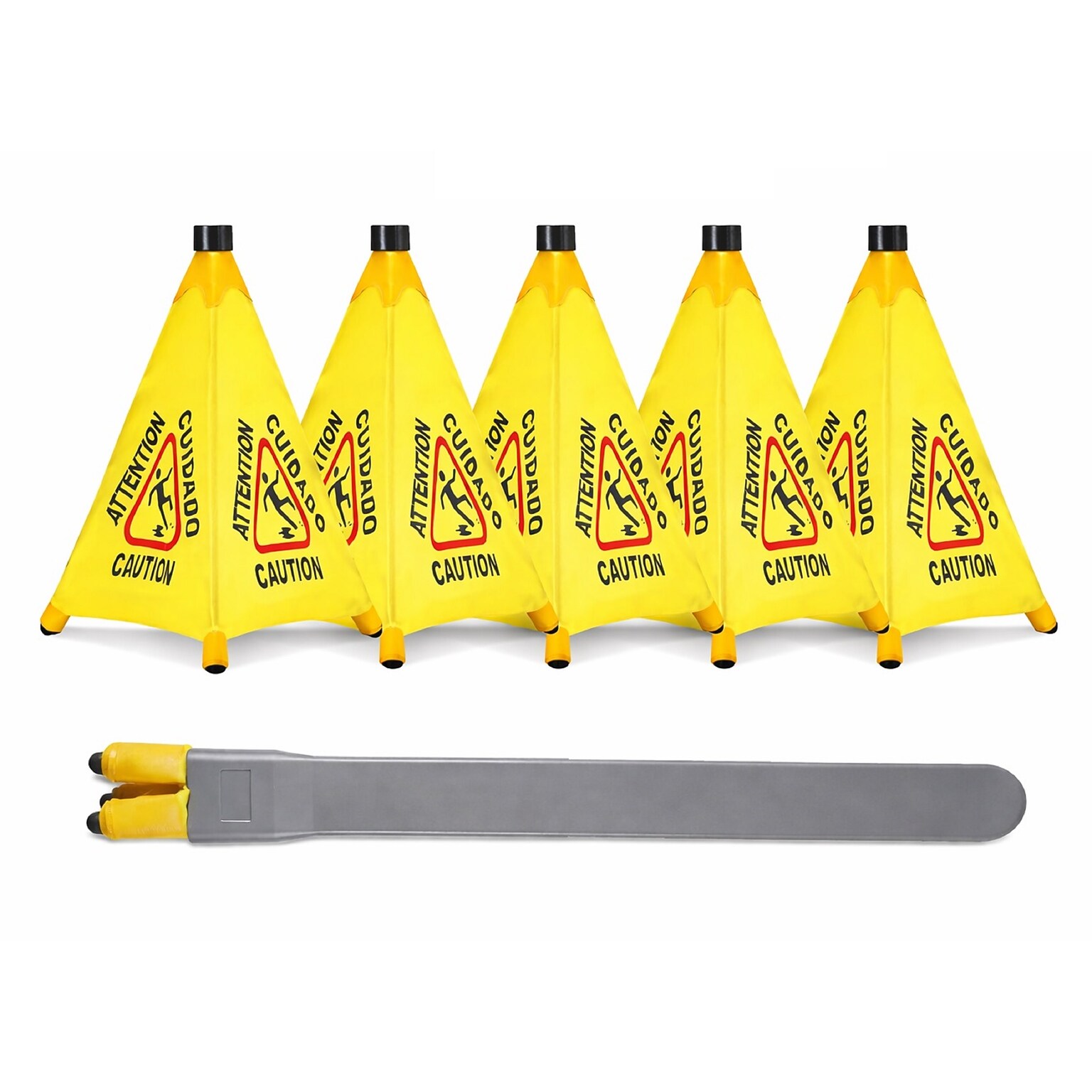 Alpine Industries Wet Floor Cone Sign, 20H, Yellow, 5/Pack (498-20-5pk)