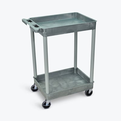 Luxor ENDURA 2-Shelf Utility Cart, Gray (STC11-G)