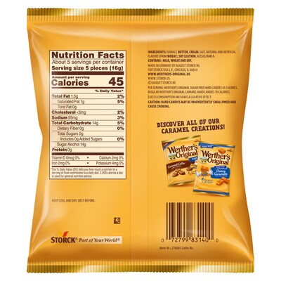 Werther's Original Sugar Free Caramel Hard Candy, 2.75 oz. (SUL831498)