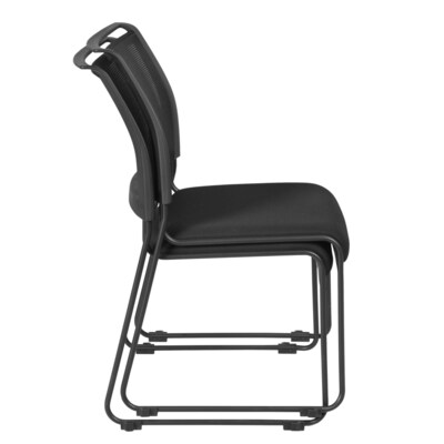Regency Maxx Mesh Stacking Office Chair, Fabric Seat, Black, 12/Pack (4300BK12PK)