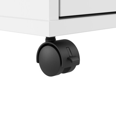 Bush Business Furniture Hustle 60"W Computer Desk and Storage Cabinet with Drawers and Shelves, White (HUS009WH)