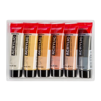 Amsterdam Metallic Acrylic Paint, Assorted Colors, 6/Pack (AMS17820501)