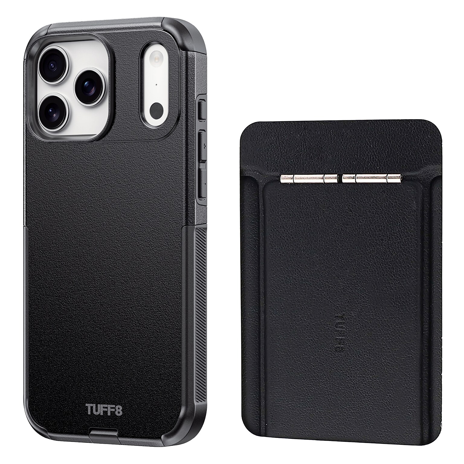 TUFF8 Impact MagSafe Rugged Phone Case for iPhone 18 Pro Max with Foldable Origami Wallet Stand, Black (KITLIB18PRO04)