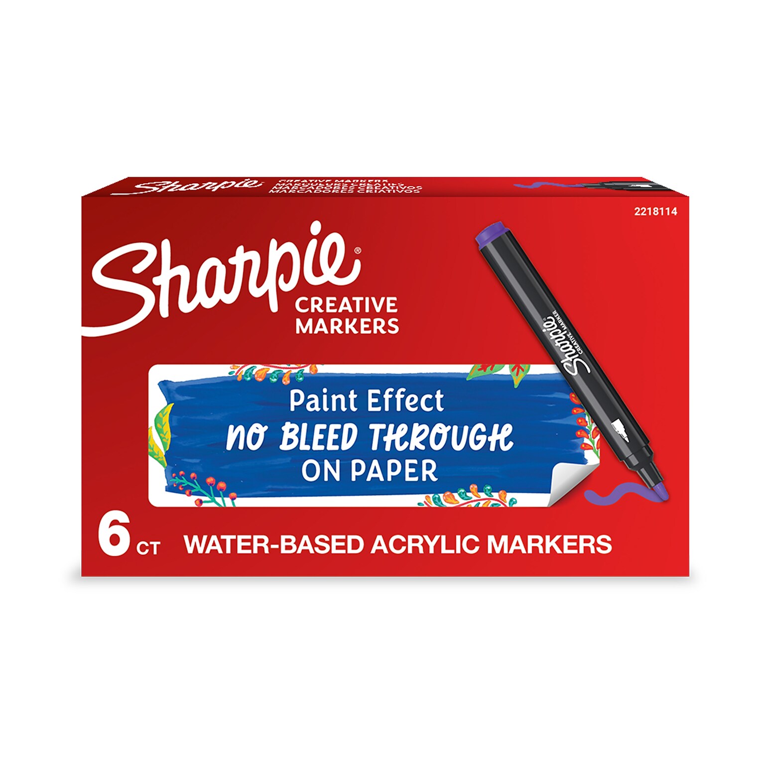 Sharpie Water-Based Creative Markers, Bullet Tip, Purple, 6/Pack (2218114)