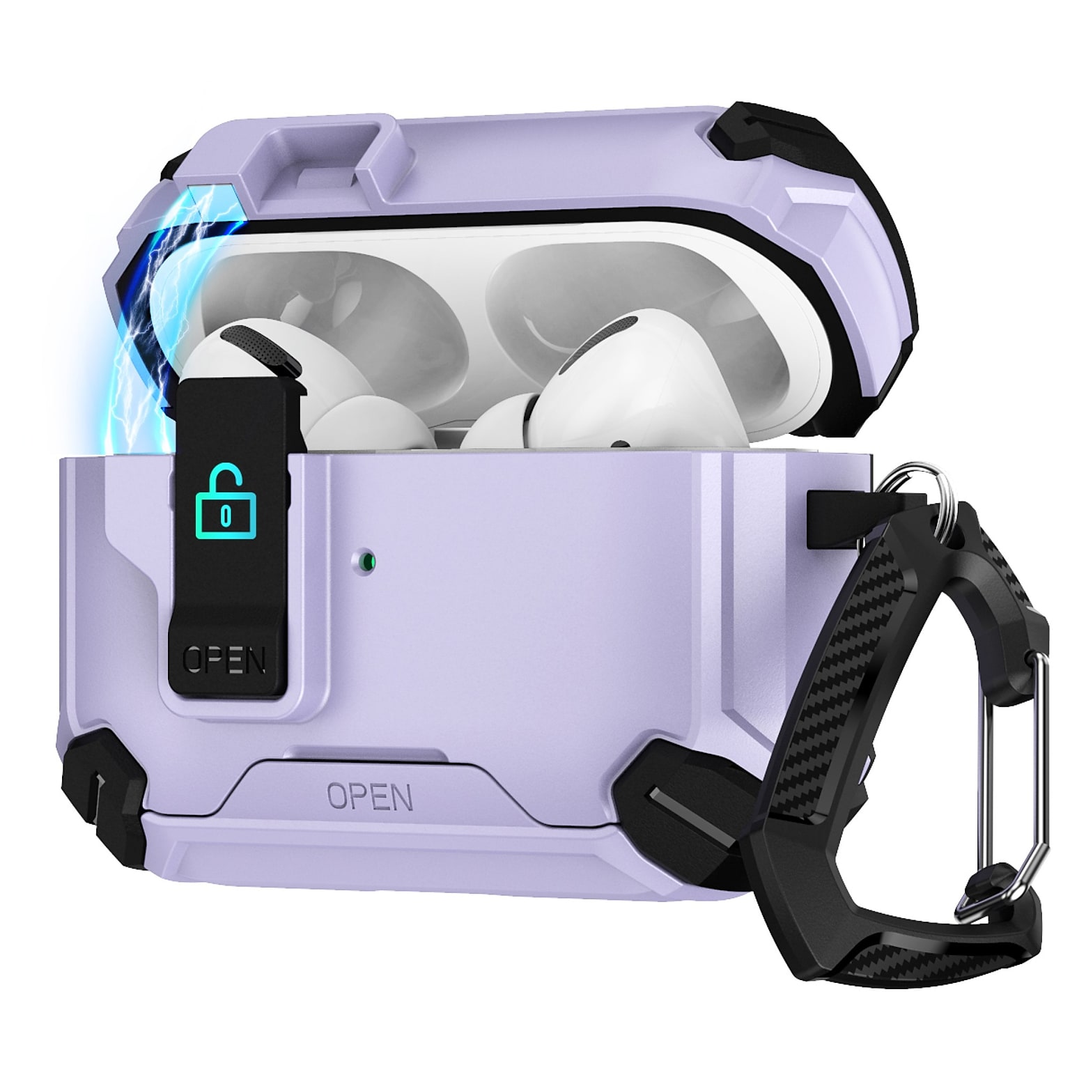 SaharaCase Raider Series Heavy Duty Case Compatible with Magsafe for Airpods Pro 3, Secure Lock, Purple Orchid (HP00219)