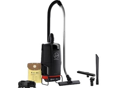 Hoover Commercial Cordless Backpack Vacuum, Black/Red (CH93600)