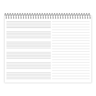 Descant Large Format Edition Professional Notebooks, 11" x 8.5", Staff/Wide Ruled, 32 Sheets, Blue, 24/Case (11033cs)