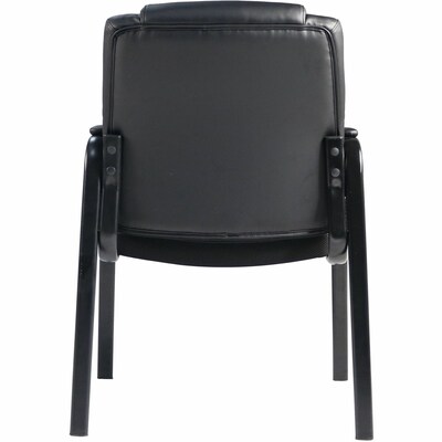 Lorell Cushioned Low-Back Polyurethane Guest Chair with Vinyl Upholstery, Black (LLR59436)