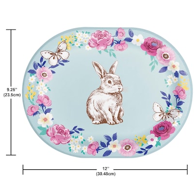 Say Hooray! Sights of Spring Oval Paper Plates and Dinner Napkins Set, 48/Pack (DTC9648E2H)