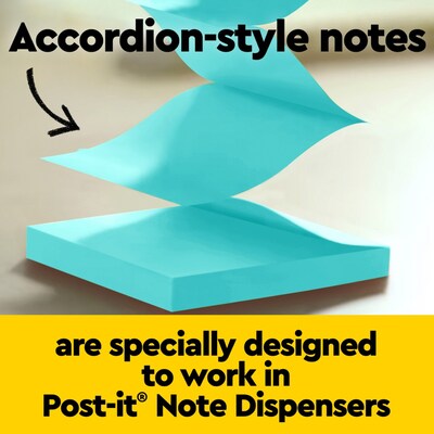 Post-it Super Sticky Dispenser Notes, 3" x 3", Neon Collection, 90 Sheets/Pad, 16 Pads/Pack (R33012SSMIA+4)