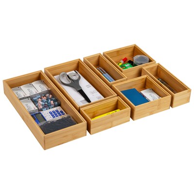 Mind Reader Desk Organizer Set, Brown, 7 Pieces (SLIDORGBM7-BRN)