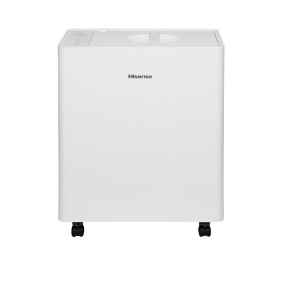 Hisense 50-Pint Portable Dehumidifier, 3-Speed, Covers up to 4500 sq. ft., White (ALDH50KP26)