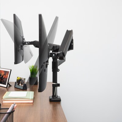 Mind Reader Dual Monitor Arm for 13" - 32" Monitor, Gas Spring VESA Desk Mount, Black (AGTILTDB-BLK)