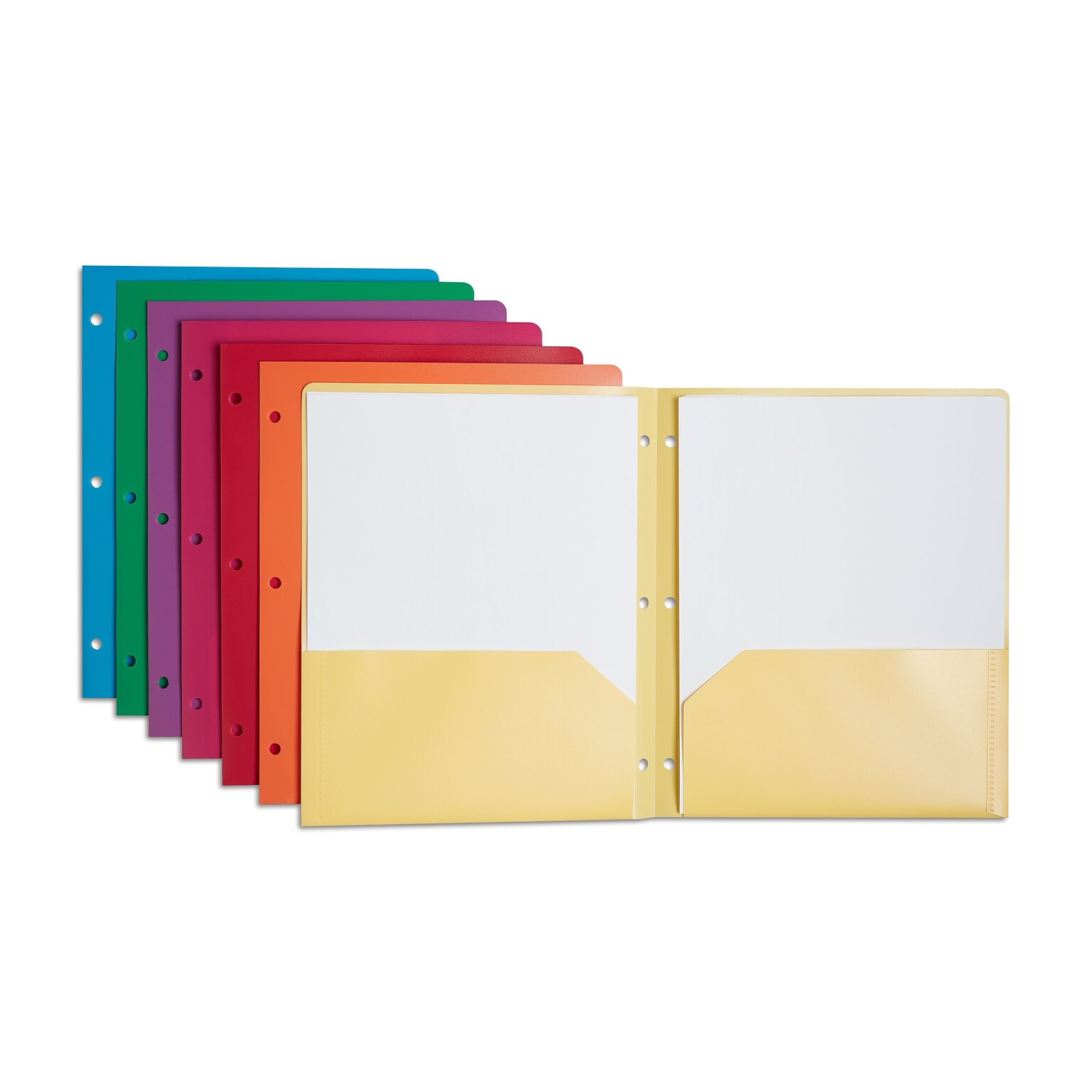 Staples 2-Pocket Plastic Presentation Folder, Color chosen at random (ST55095-CC)