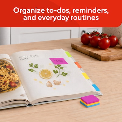 Staples Sticky Notes, 1 3/8" x 1 7/8", Summer Breeze Collection, 100 Sheets/Pad, 12 Pads/Pack (ST62862)