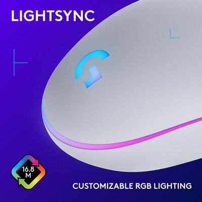 Logitech G203 Lightsync Gaming Optical USB Gaming Mouse, White (910-005791)