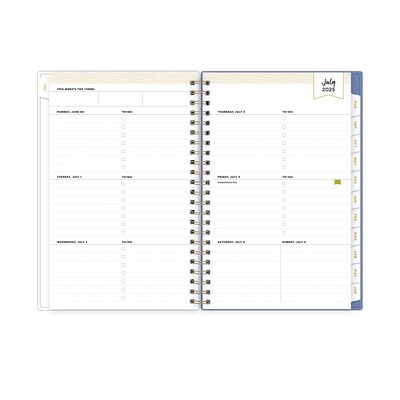 2025-2026 Day Designer for Blue Sky Climbing Floral 5" x 8" Academic Year Weekly & Monthly Planner, Plastic Cover (137881-A26)