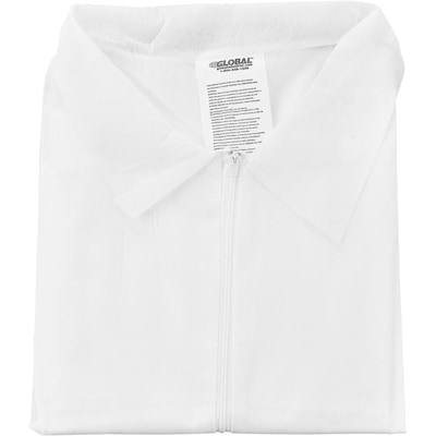 Global Industrial Disposable Polypropylene Coverall, Open Wrists/Ankles, WHT, 3XL, 25/Case (708185XXXL)