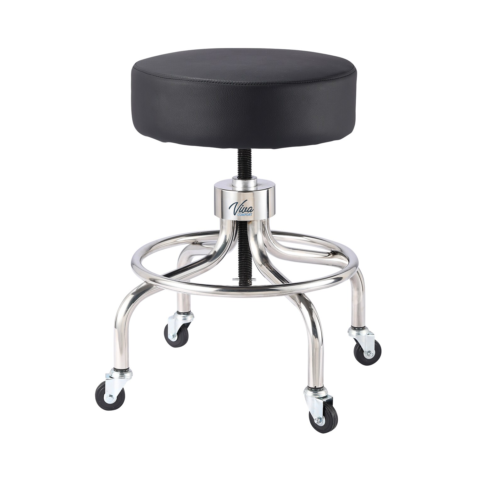 Viva Comfort Armless Vinyl Medical and Lab Stool, Black (ADI910-02-BLK-MK)