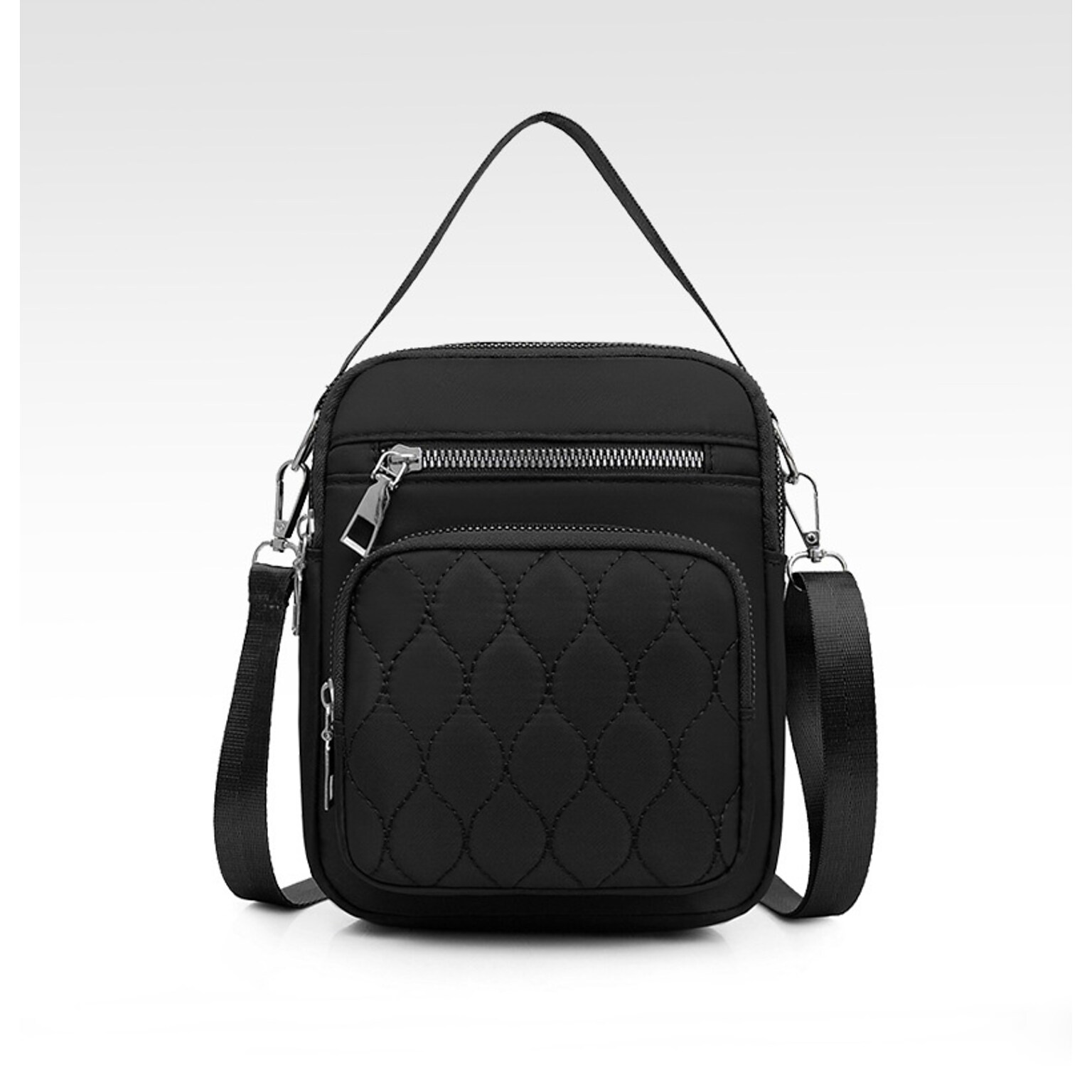 Nicci Polyester Cross-Body Quilted Bag, Black (CBM240510A-BLK)