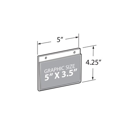 Azar Sign Holder, 5 x 3.5, Horizontal, Clear Acrylic, 10/Pack (162725)