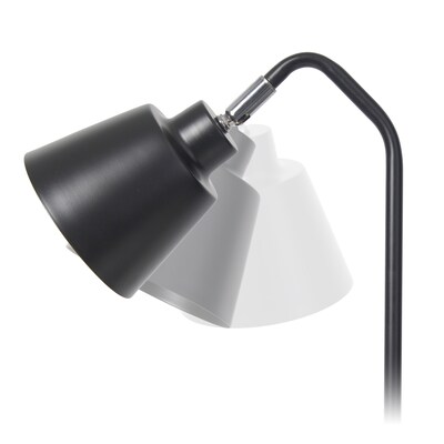 Simple Designs Sleek Essentials LED Desk Lamp, 16", with USB Ports, Black (LD1071-BLK)