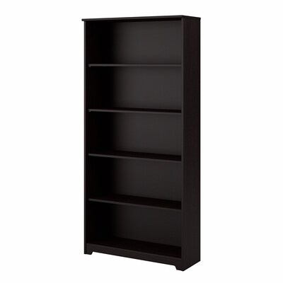 Bush Furniture Cabot 66H 5-Shelf Bookcase with Adjustable Shelves, Espresso Oak Laminated Wood (WC3
