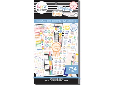 The Happy Planner Essentials Home Classic Stickers, Assorted Colors, 734/Pack (SVP130-149)
