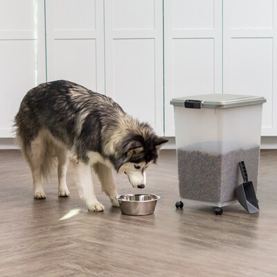 Iris 69 Quart Storage Container with Lid, Plastic, Gray (301046)