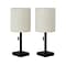 Monarch Specialties Inc. Incandescent Table Lamp, Matte Black/Beige, 2/Set (I 9650)