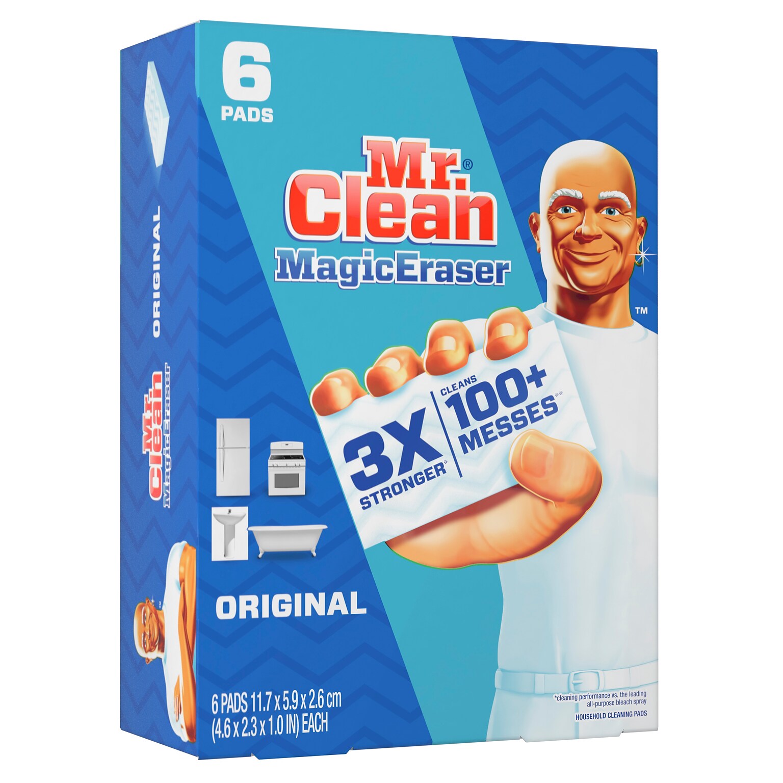 Mr. Clean Magic Eraser Original White Scouring Pad, 6 Pads/Pack, 6 Packs/Carton (79009)