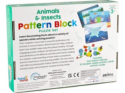 hand2mind Animals & Insects Pattern Block Puzzle Set (94461)