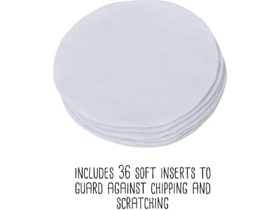 Honey-Can-Do Polyester Round Dinnerware Storage Cases, Natural, 3/Set (SFT-09234)