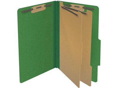 Medical Arts Press Pressboard Classification Folder, 2 Dividers, 2" Expansion, Legal Size, Moss Green, 10/Box