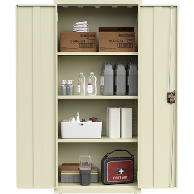 Lorell Fortress Steel Storage Cabinet with 4-Shelves, Putty (LLR69830PTY)