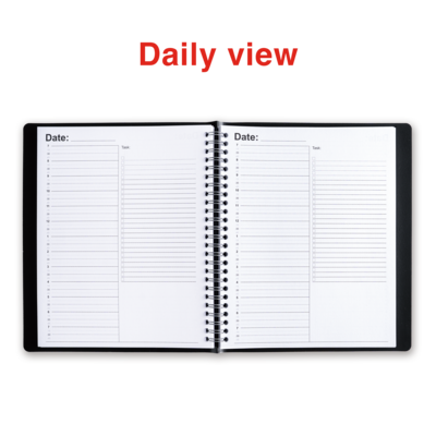 Staples 7" x 8.75" Undated Daily Planner, Black (ST60461-24)