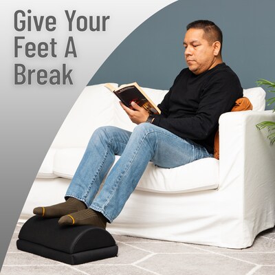 Mind Reader Air-Cloud Memory Foam Under Desk Footrest, Black (FTMESH-BLK)
